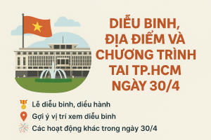 lễ duyệt binh 30/4 TP.HCM, lịch diễu binh, địa điểm xem diễu binh, chương trình pháo hoa TP.HCM, hoạt động ngày lễ 30/4